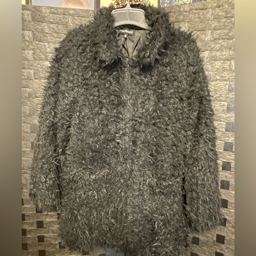 Eilly Bazar Black Faux Fur Jacket Women's Size XS New without Tags Super Soft